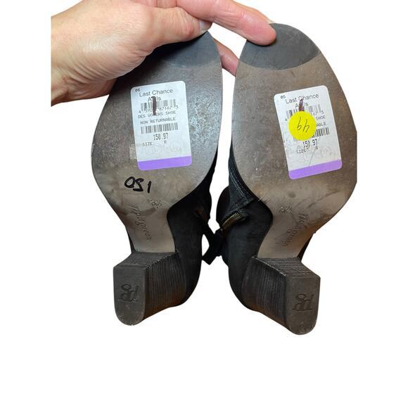 NWT Paul Green Women 6 Malibu Sliced Zip Bootie Black Leather Suede Heels - Picture 13 of 15